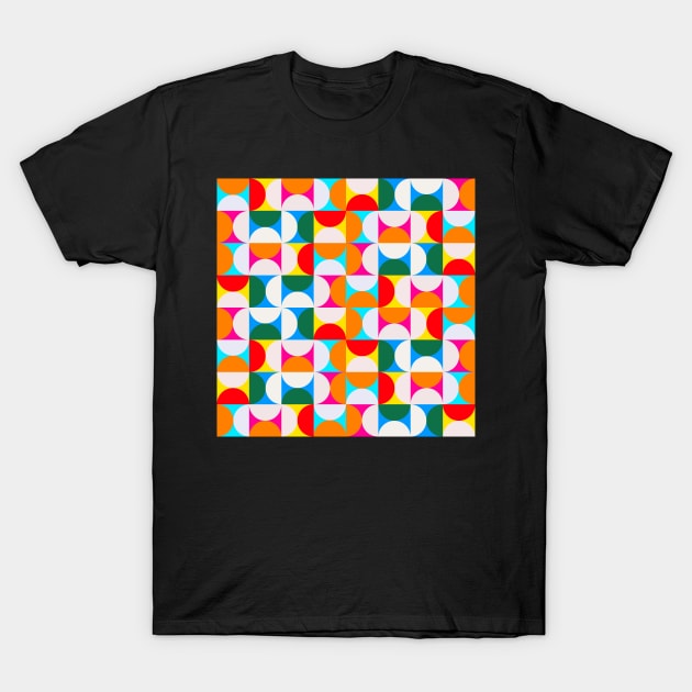 colorful mid century modern geometrical design T-Shirt by pauloneill-art